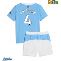 Manchester City Tijjani Reijnders #4 Hjemmedraktsett Barn 2025-26 Kortermet (+ Korte bukser)